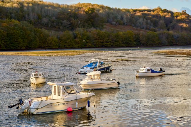 Gordon Maclaren | Boats Moored on Looe River Cornwall